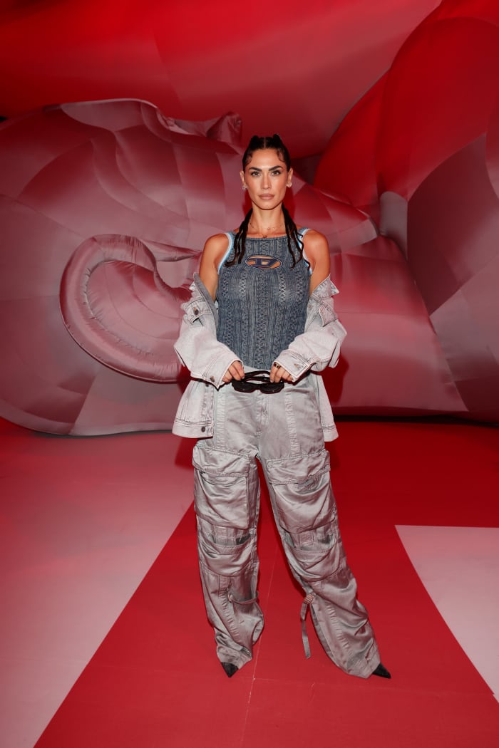 Melissa Satta attends the Diesel Fashion Show in Milan, Italy.